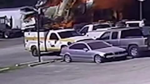 Surveillance video captures the plane crash in Fort Worth, Texas