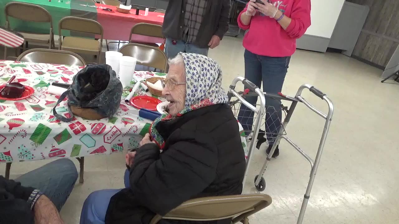 99 Year Old Viola Masterson at Chrismas Dinner 2024