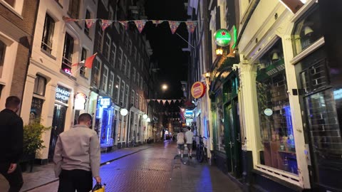 Busy Nightlife in Amsterdam 4K Night Walking Tour 2025