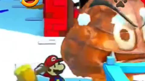 Mario vs. Giant Goomba! Can He Smash It? 💥🍄 . www.youtube.com/@Romano_TV