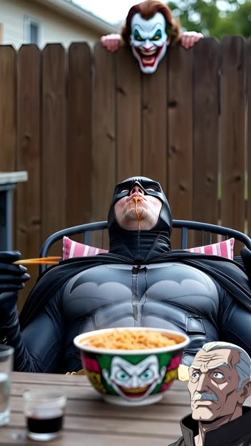 Batman Tries Jokers Spicy Noodle Challenge Then This Happened 🤣 #trynottolaugh