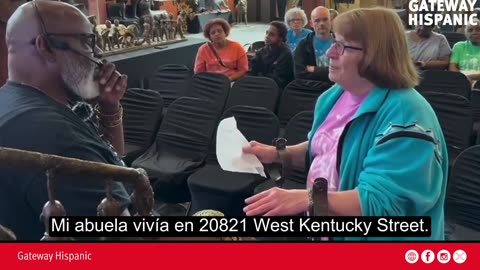 A white woman cries at the African American museum in Kentucky 