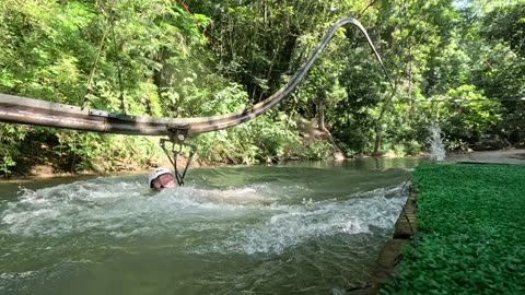 Zipline Coaster Ends in a Splash