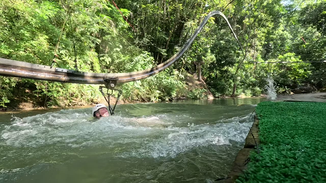 Zipline Coaster Ends in a Splash