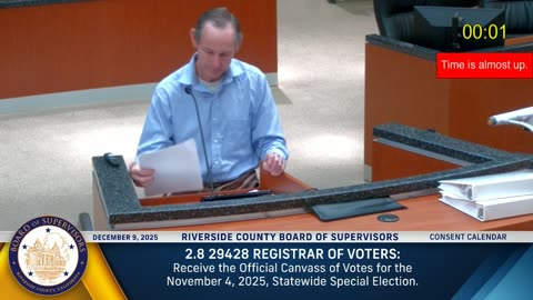 Public Comment and Vote: Riverside Election Integrity 12/9/2025