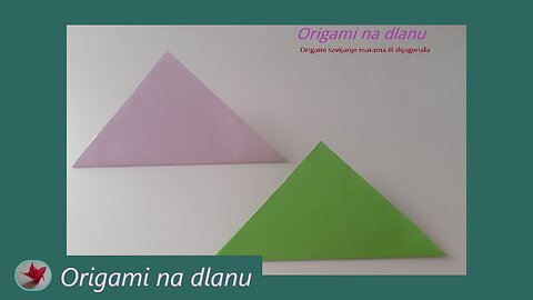 Origami triangle or shawl fold