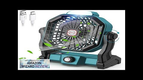 CONBOLA Portable Battery Operated Fan with LED Lantern 10400mAh Outdoor Small Rechargeable Review