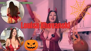 Louisa Khovanski Best Hot Curvy Model Carving a Pumpkin for Halloween Stunning Spooky Art