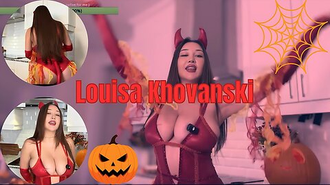 Louisa Khovanski Best Hot Curvy Model Carving a Pumpkin for Halloween Stunning Spooky Art