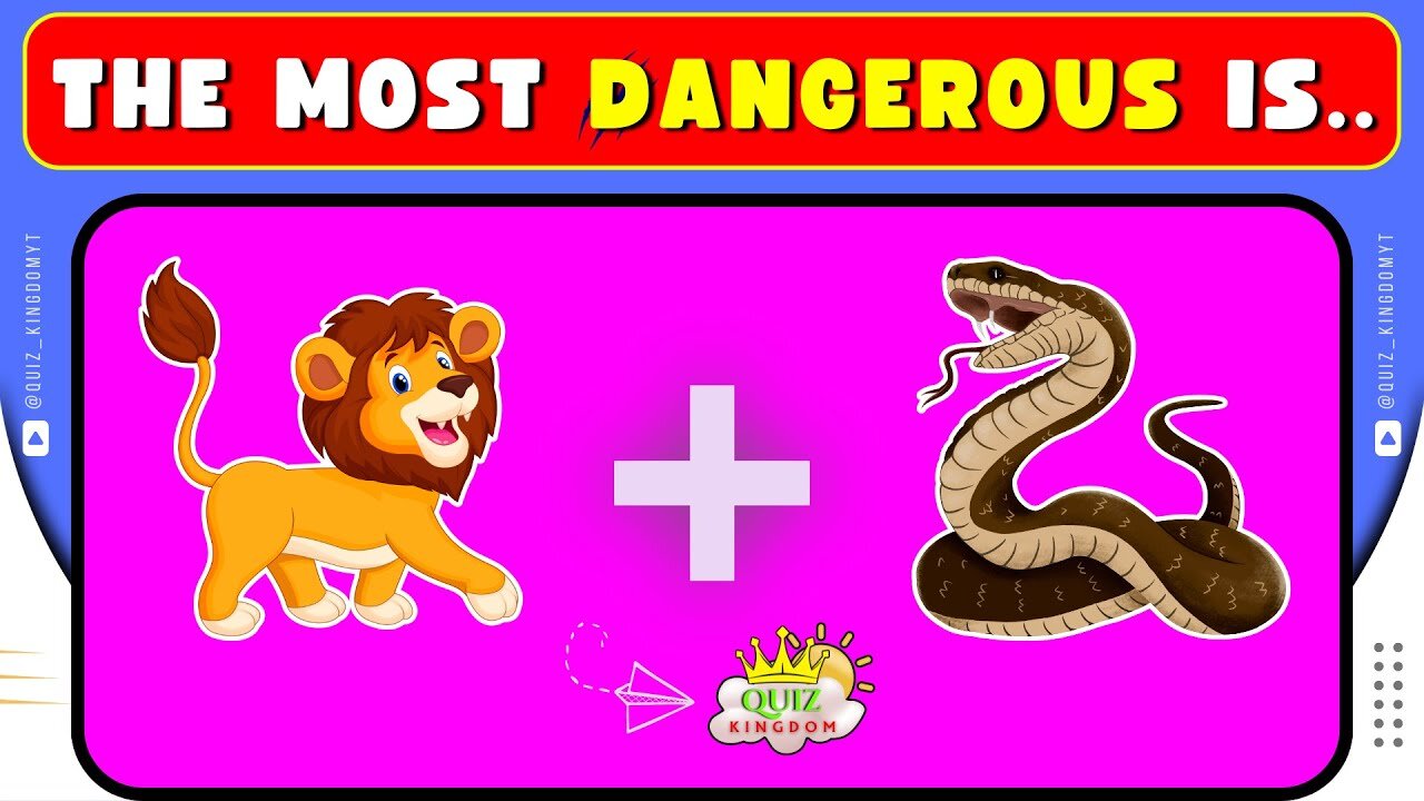 Guess the Danger! 🐍🦁 Ultimate Dangerous Emoji Challenge | Quiz Kingdom 👑"