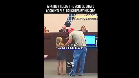 A Daddy Holds School Board Accountable w Daughter by his side, over boys in bathroom
