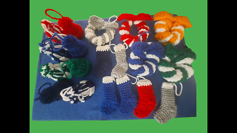 Assorted Crochet and Yarn Christmas Ornaments
