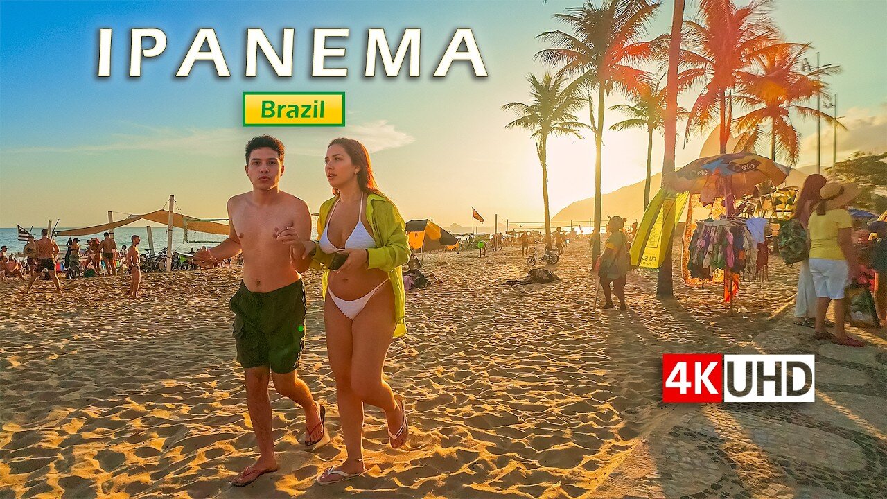 🇧🇷 Cinematic Sunset in Ipanema — Rio de Janeiro Brazil — Walking Tour 【 4K UHD 】