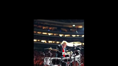 Donald Trump plays hysteria on the drums.