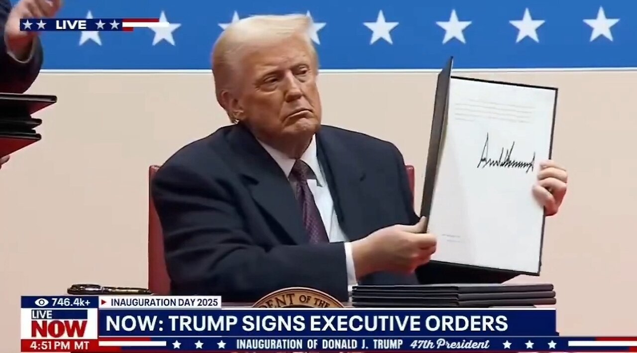 Trump Signs Executive Orders Live At Capital One Arena