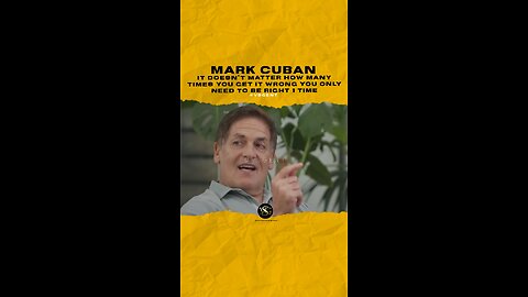 @mcuban It doesn’t matter how many times you get it wrong you only need to be right 1 time