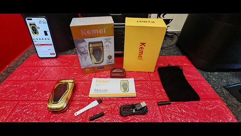 ALIEXPRESS CHINA GOLD KEMEI KM-T360 DUAL FOIL PORTABLE SHAVER 🎤 3 SPEEDS 70 80 90RPM WITH FULL LED