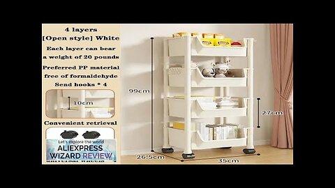 Portable Trolley Bookshelf Creative Kitchen Storage Rack Living Room Mobile Display Cabinet Review