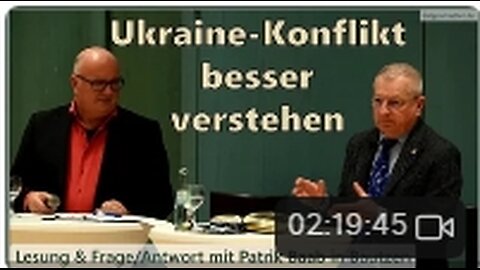 📢🔝🎯Ukraine-Konflikt besser verstehen. Lesung und Frage / Antwort. Patrik Baab.