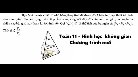 Toán 11: Hình học không giani: Bạn Mai có một chiếc tủ nhỏ bằng thủy tinh để đựng đồ. Chiếc tủ được