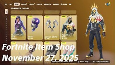 Fortnite Item Shop|November 27, 2025(*New* Rebel Oro Skin, Raven Team Syd Skin & More)