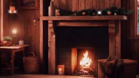 Relaxing fireplace music- smooth jazz music- warm home ambience