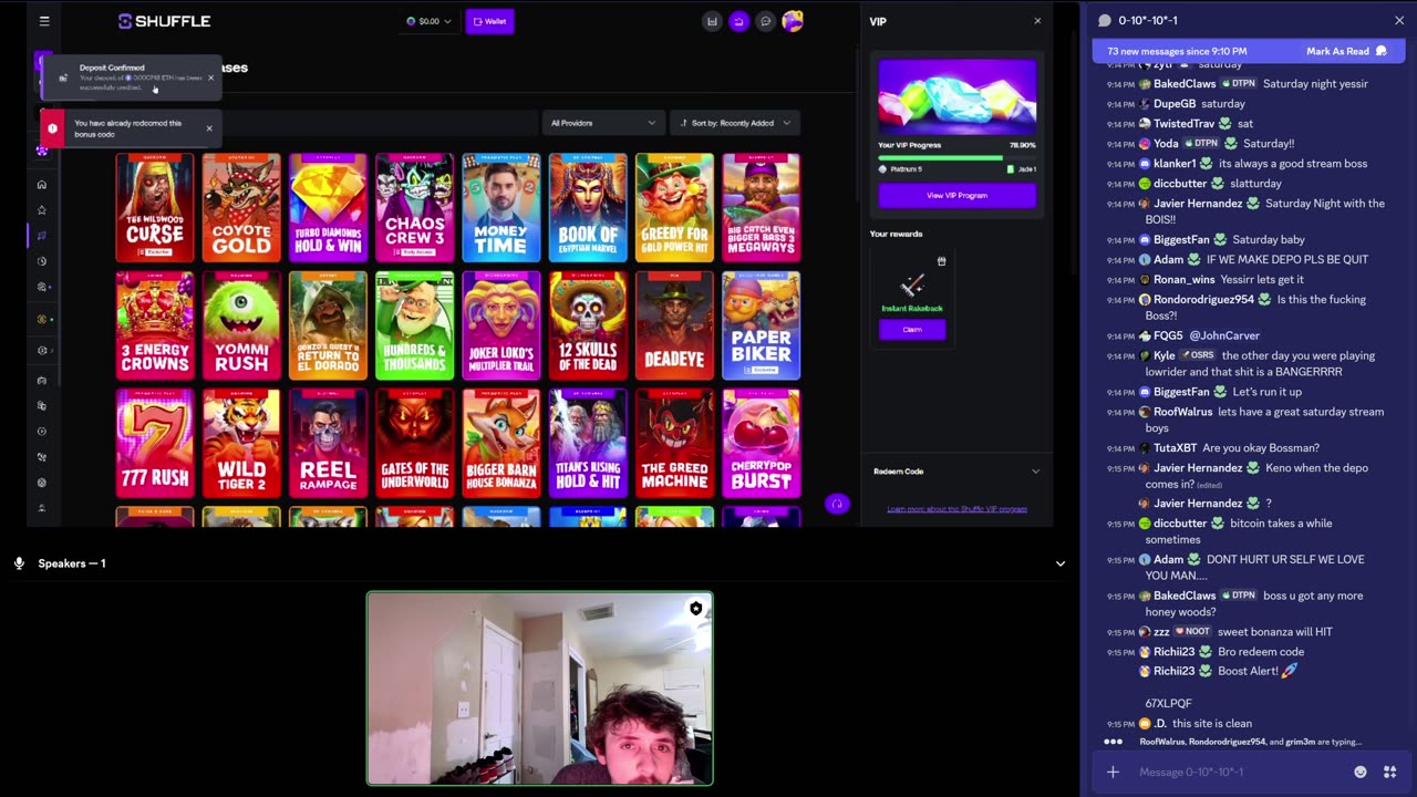 Crackmanjack is back on with shuffle.us sponsor