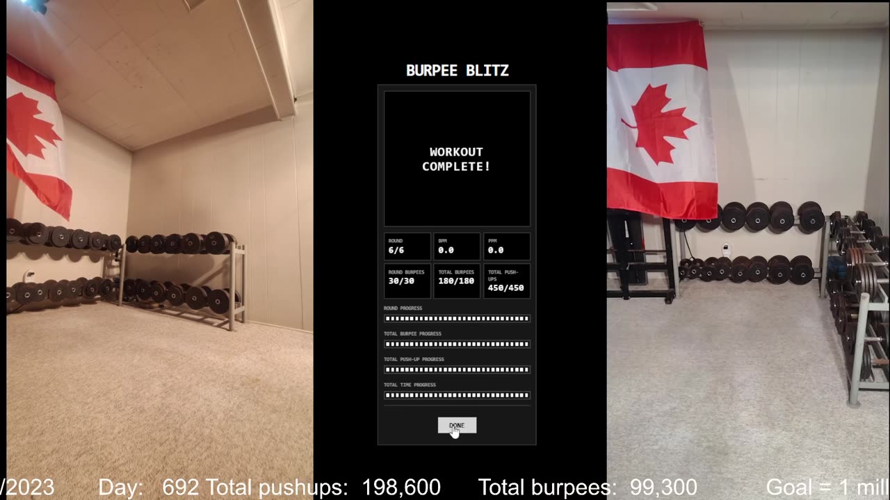 Everyday 300 push ups and 150 Burpees!