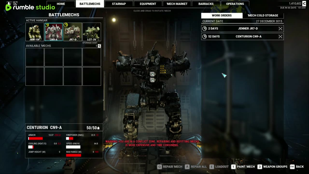 MechWarrior 5 vanilla second run through . Day 2