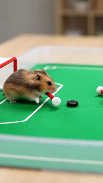 Hamsters playing Hockey