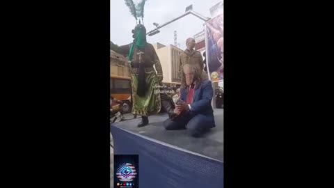 Iran's Regime anniversary, staged a street play where an imam 'captures' & executes a Trump effigy