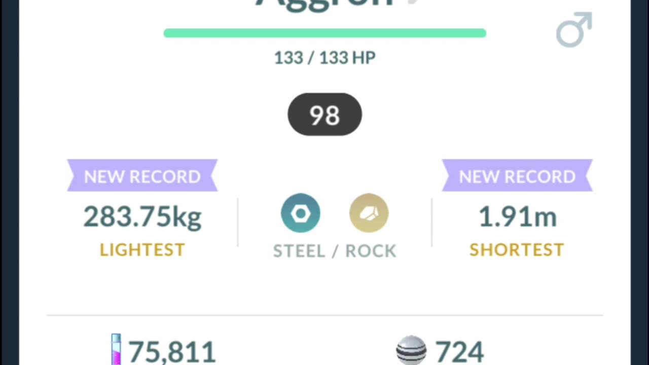 Pokemon Go Evolution - 98% iV Lairon ➡️ Aggron