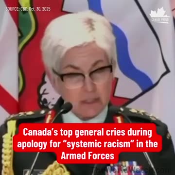 Canada's top general cries during apologies for "systematic racism " in the army