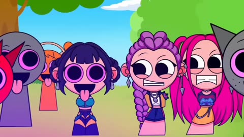 Cartoon Characters' Romantic Mystery_ Saja's Unique World! #sprunki #shortvideo #shorts