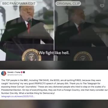 President Trump celebrates the BBC boss being FIRED after they were caught
