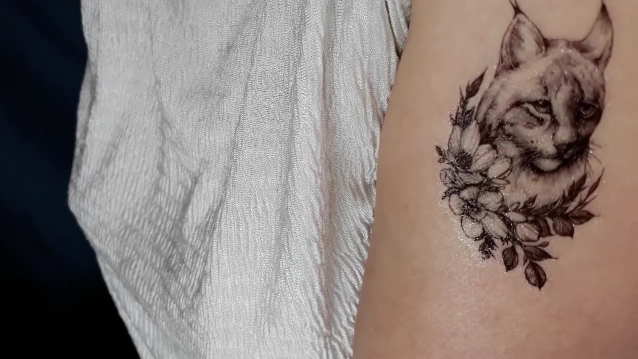 hidden lynx temporary tattoo sticker magic art design