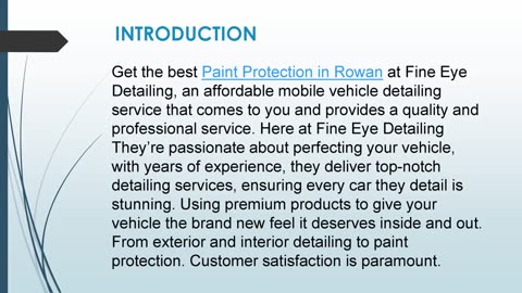 Get the best Paint Protection in Rowan