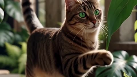 Leafy Jungle Kitty Explores! 🍃😺 | Nature Cat Short #Shorts