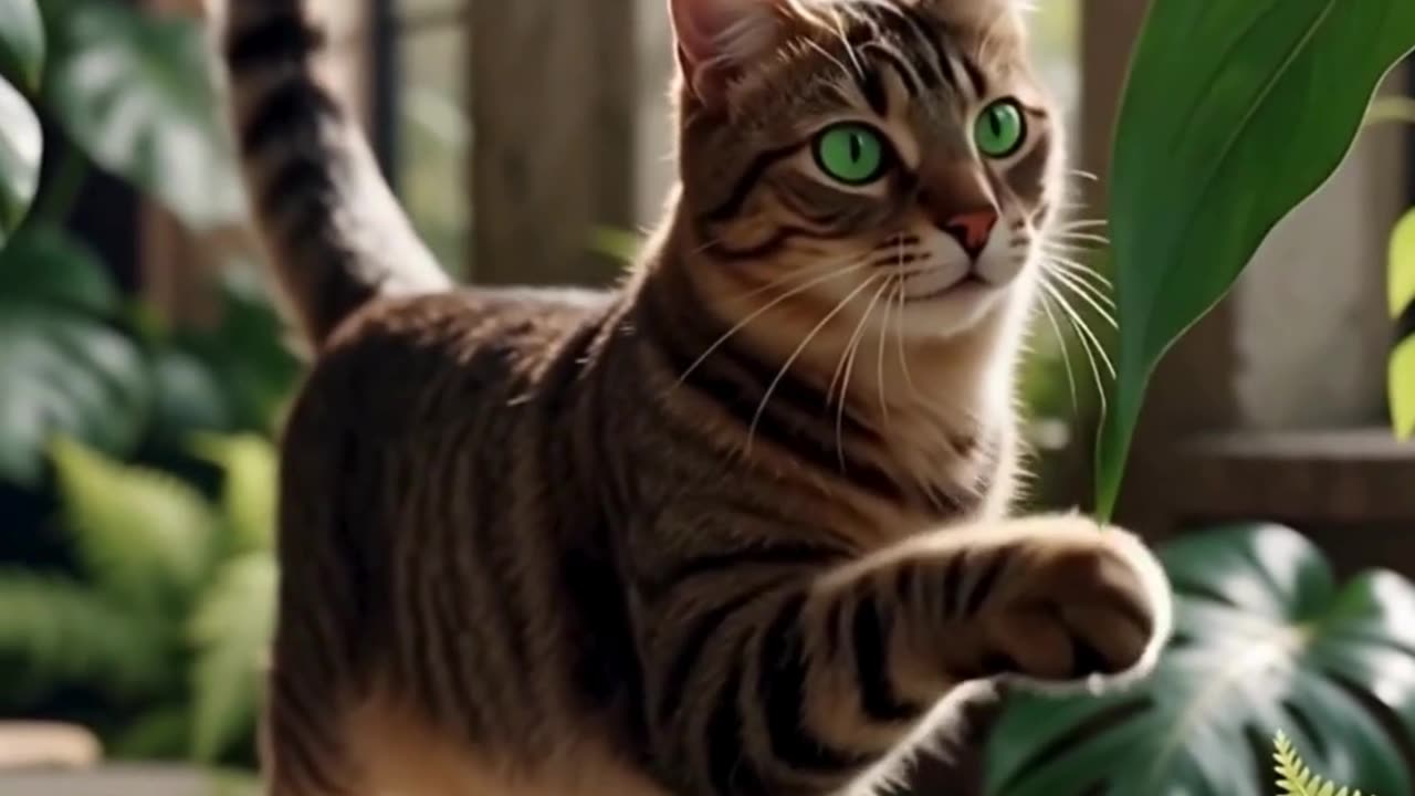 Leafy Jungle Kitty Explores! 🍃😺 | Nature Cat Short #Shorts