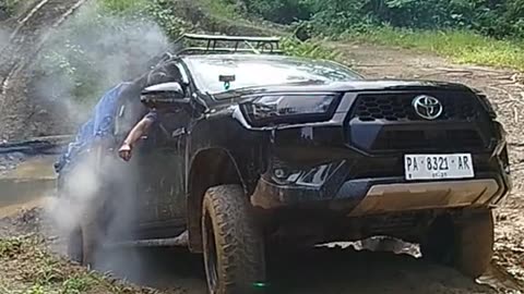 The extreme road is also steep uphill