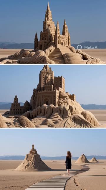 Desert Magic 🦁💨#PhonkEdit #SandSculpture #LionArt #DesertLife #VisualArt