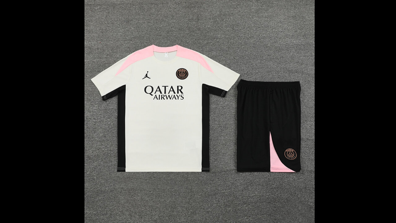 👉🏻⚽️2024/25 PSG Adult White Short Sleeve Training Kit