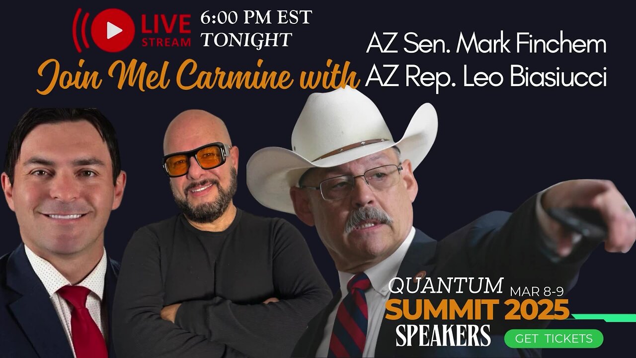 Live Tonight at 6 PM | Sen Mark Finchem and Rep Leo Biasiucci | Pro-Crypto