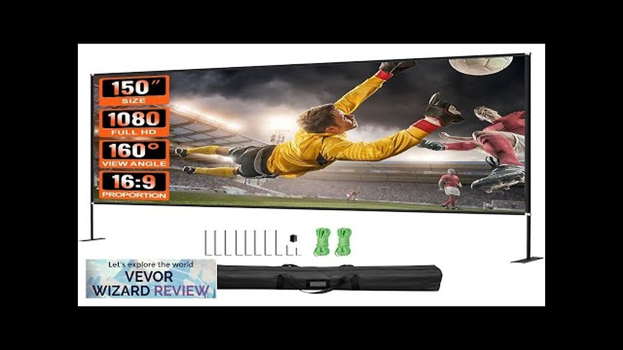 VEVOR Projector Screen with Stand 150inch Portable Movie Screen 16:9 4K HD Review