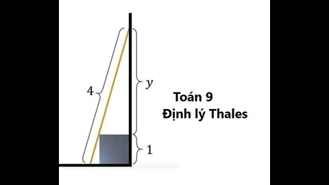 Toán 9: Định lý Thales: Cho 1 cầu thang kề 1 hình vuông cạnh 1 có chiều dài 4. Tìm y trên bức tường