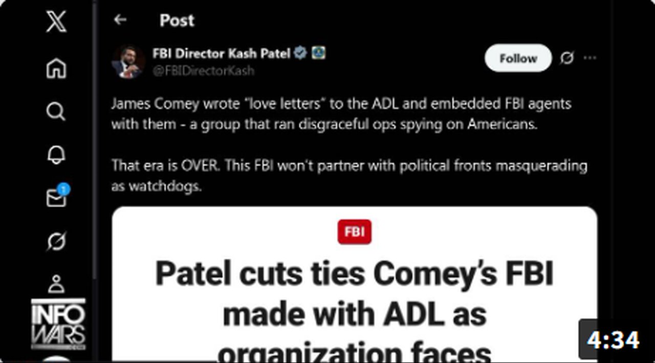 BREAKING: ADL Begs For A Phone Call With Kash Patel After FBI Cuts Ties
