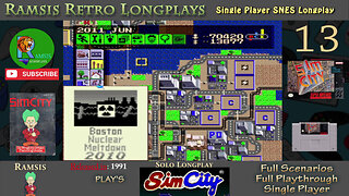 SimCity | SNES | 1991 | Scenario #5 Boston | Retro Longplay | Episode 13