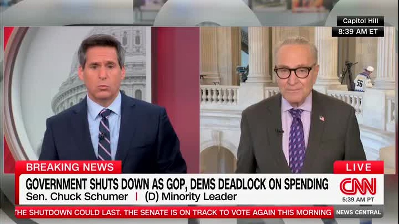 CNN’s Berman Plays Montage for Schumer of Him Being Against Shutdowns: ‘That Was You Three Times’