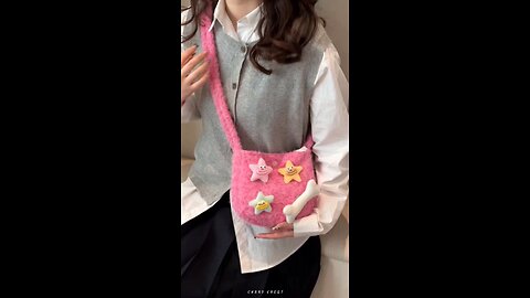 Cute Fluffy Starfish Crossbody Bag | Adorable Star-Shaped Shoulder Bag | Kawaii Furry Tote Bag