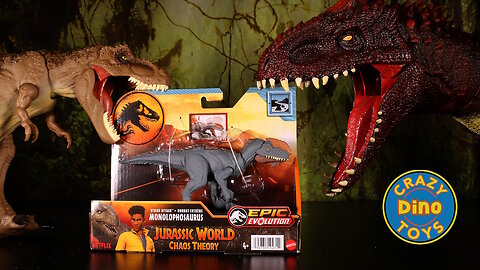 Jurassic World Chaos Theory Strike Attack Monolophosaurus Unboxed 2025 T-Rex Dinosaur Battles